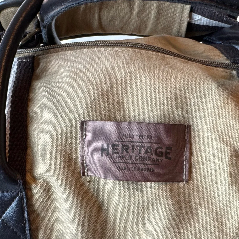 Heritage Supply Co Tan Striped Retro Overnighter Weekender Duffel Men's Bag